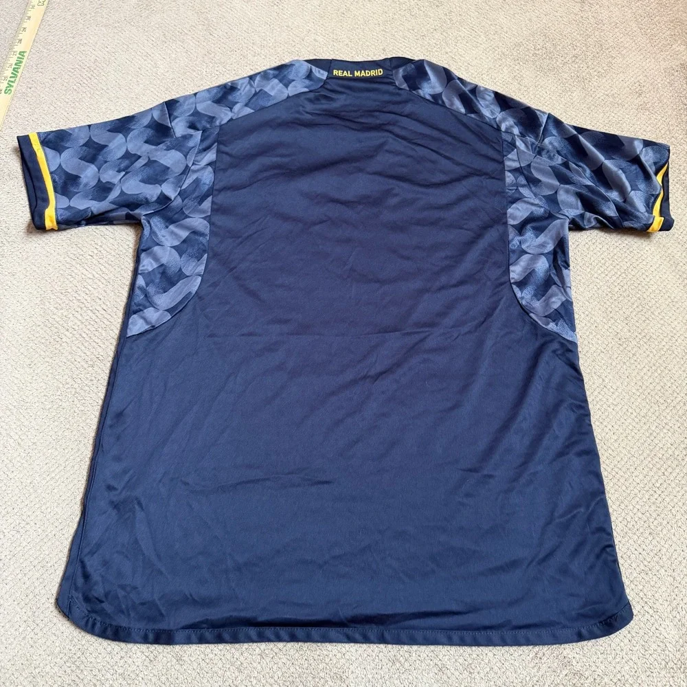 Adidas Real Madrid 2023-24 Away Jersey Navy Blue Yellow HS5184 Slim Fit XL